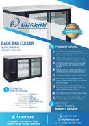 Dukers DBB48-H2 48" Back Bar Cooler - Glass Door