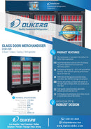 Dukers DSM-69R Three Glass Hinged Door Refrigerator