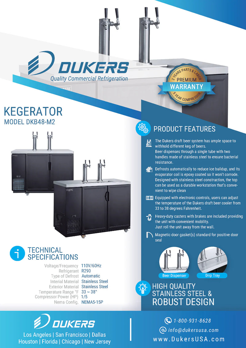 Dukers 48" Kegerator - Solid Door