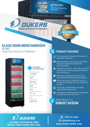 Dukers LG-430 One Glass Door Refrigerator